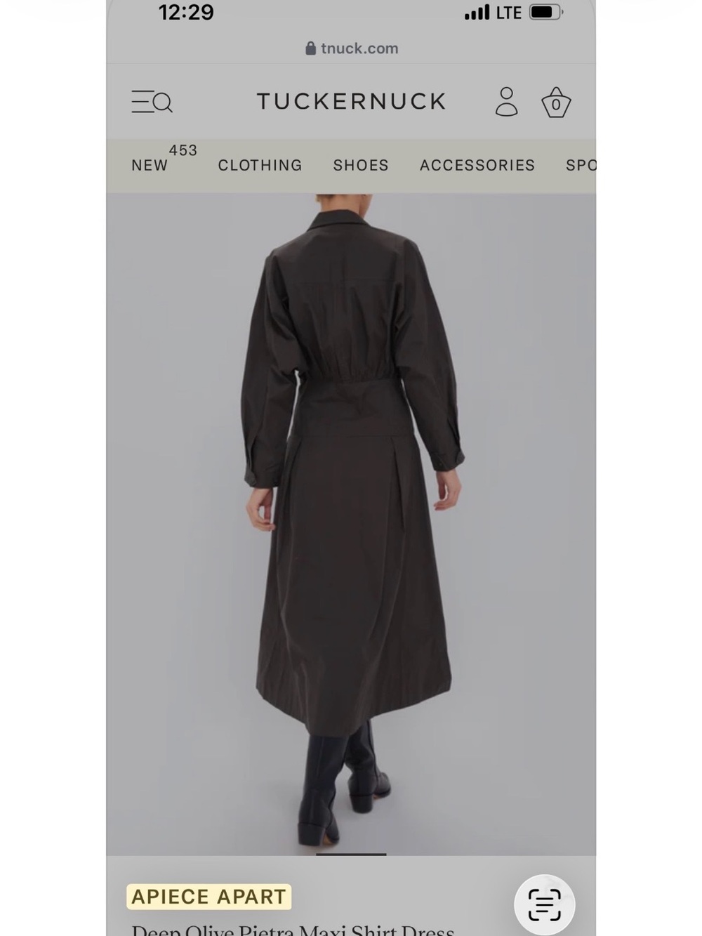 Apiece Apart Olive Button-Front Midi Dress - Picture 4 of 7